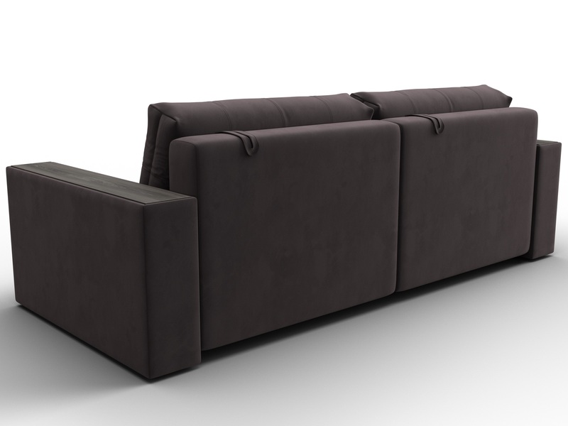 Диван прямой с декором Лига-049 НПБ, Велюр, SEVEN 727 коричневый