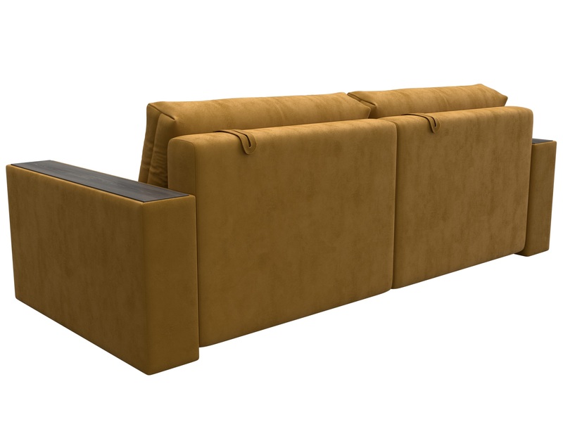 Диван прямой с декором Лига-049 НПБ, Велюр, BRUT 10 желтый