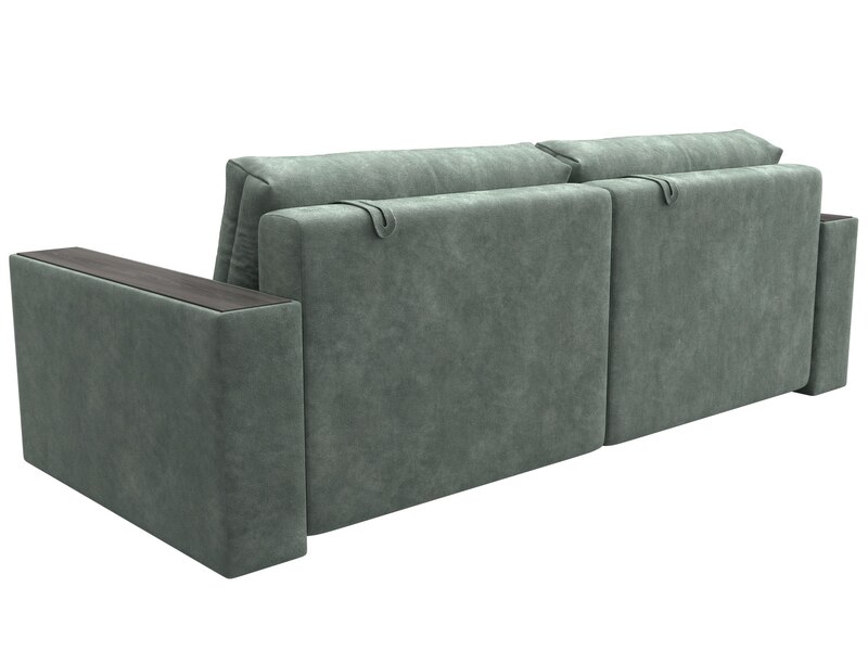 Диван прямой с декором Лига-049 НПБ, Велюр, BRUT 08 зеленый