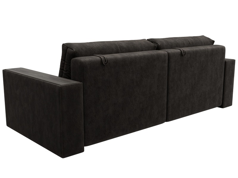 Диван прямой с декором Лига-049 НПБ, Велюр, BRUT 17 коричневый