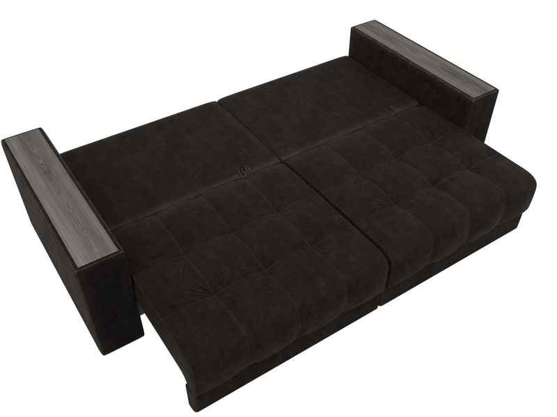 Диван прямой с декором Лига-049 НПБ, Велюр, BRUT 17 коричневый