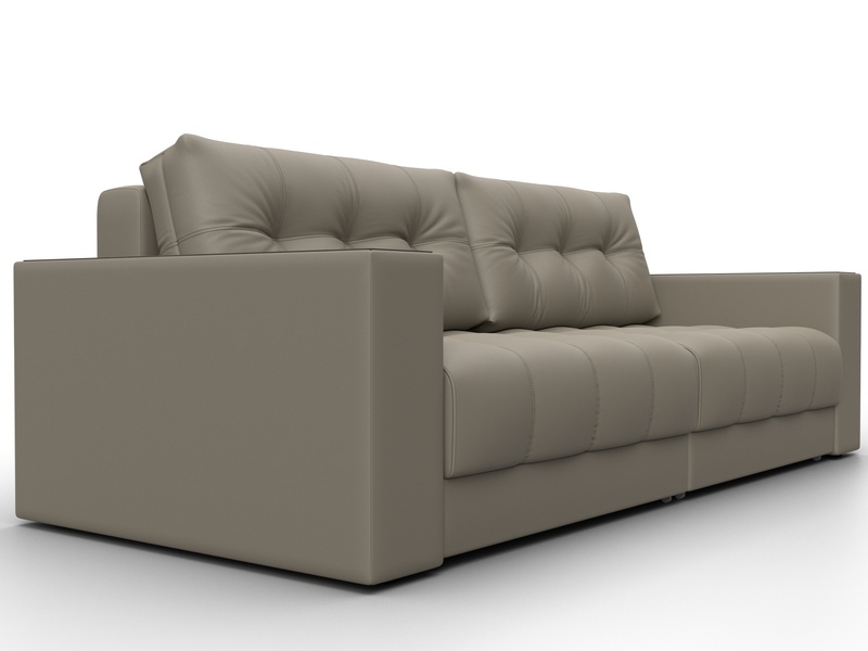 Диван прямой с декором Лига-049 НПБ, Экокожа, GRIFON 04 бежевый