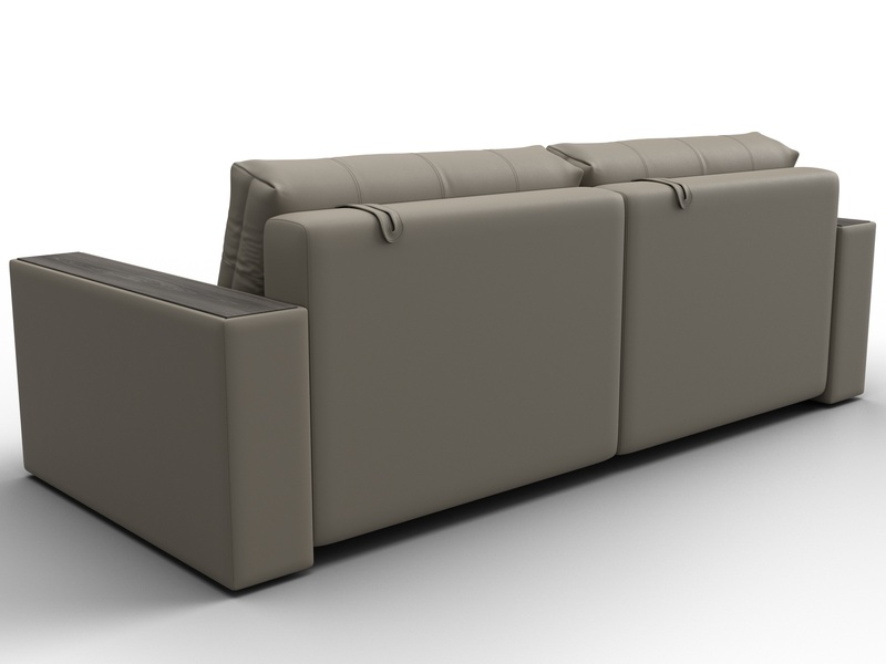 Диван прямой с декором Лига-049 НПБ, Экокожа, GRIFON 04 бежевый