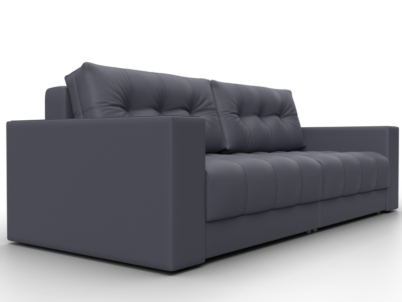 Диван прямой с декором Лига-049 НПБ, Экокожа, GRIFON 15 серый