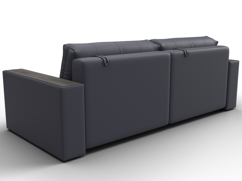 Диван прямой с декором Лига-049 НПБ, Экокожа, GRIFON 15 серый