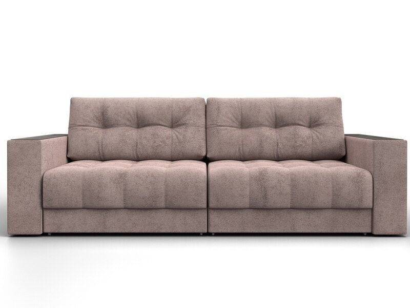 Диван прямой с декором Лига-049 НПБ, Велюр, TOWER 05 бежевый