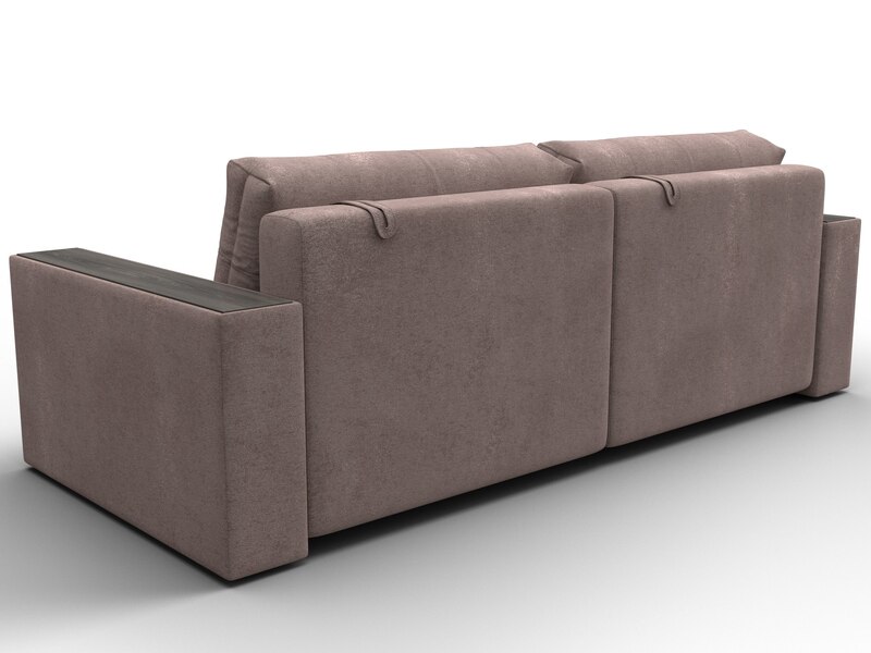 Диван прямой с декором Лига-049 НПБ, Велюр, TOWER 05 бежевый