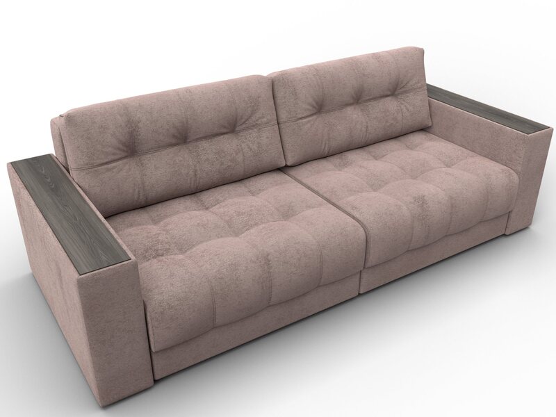 Диван прямой с декором Лига-049 НПБ, Велюр, TOWER 05 бежевый