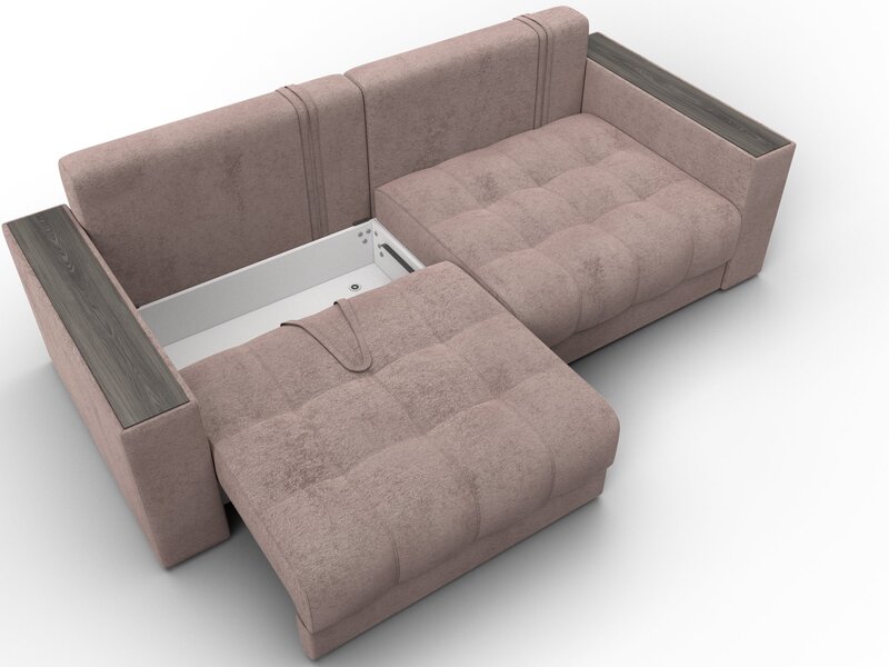 Диван прямой с декором Лига-049 НПБ, Велюр, TOWER 05 бежевый