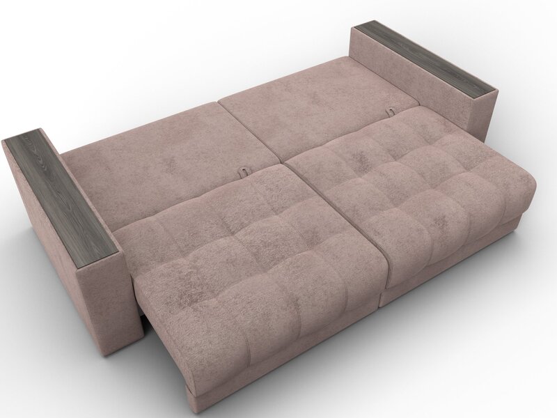 Диван прямой с декором Лига-049 НПБ, Велюр, TOWER 05 бежевый