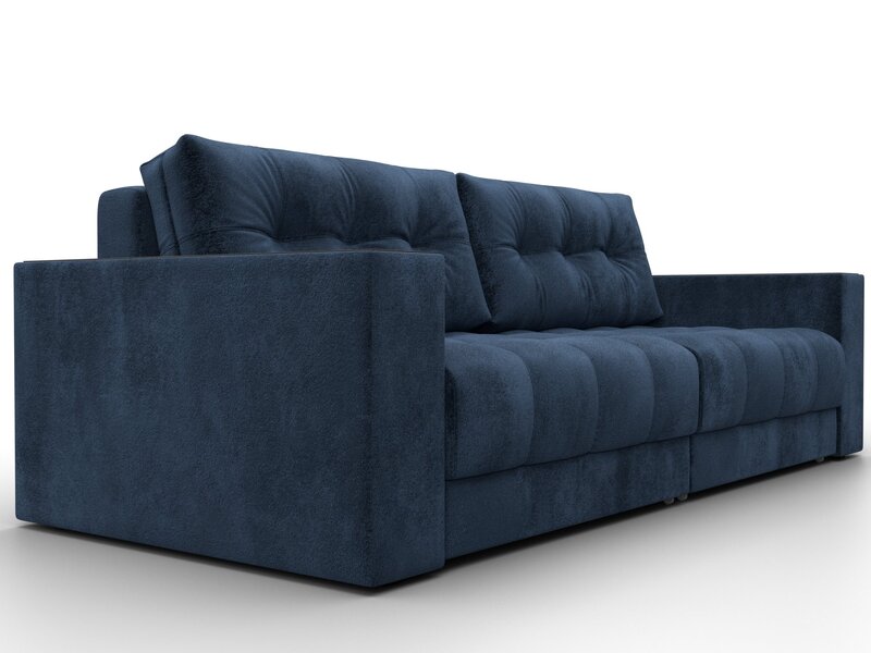 Диван прямой с декором Лига-049 НПБ, Велюр, TOWER 13 синий