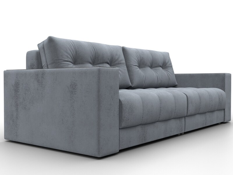 Диван прямой с декором Лига-049 НПБ, Велюр, TOWER 10 серый