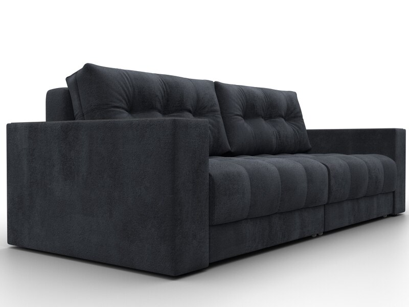 Диван прямой с декором Лига-049 НПБ, Велюр, TOWER 11 темно-серый