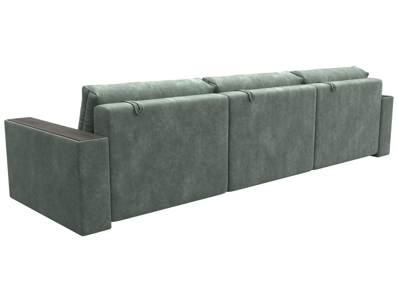 Диван прямой с декором Лига-049 НПБ Лонг, Велюр, BRUT 08 зеленый