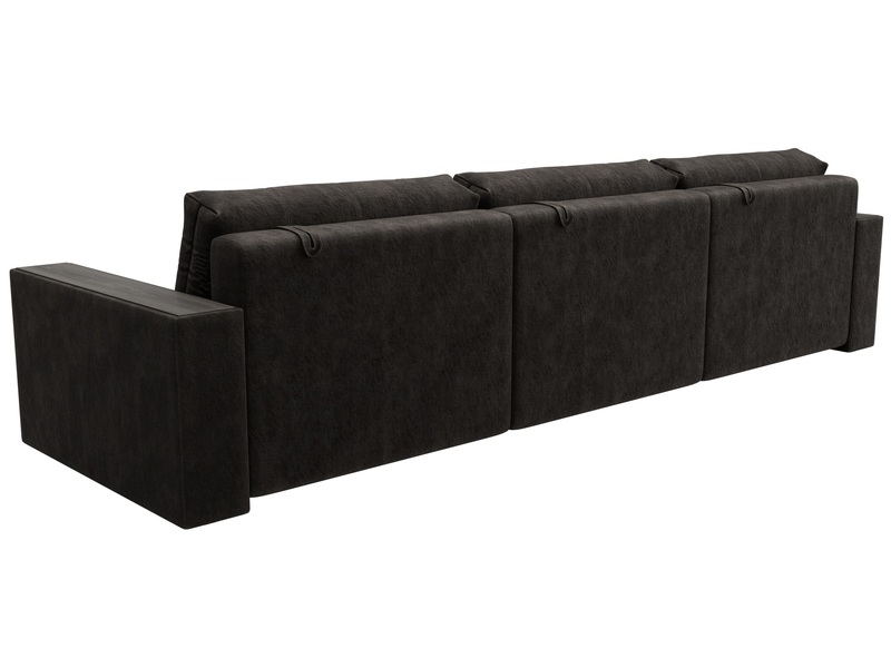 Диван прямой с декором Лига-049 НПБ Лонг, Велюр, BRUT 17 коричневый