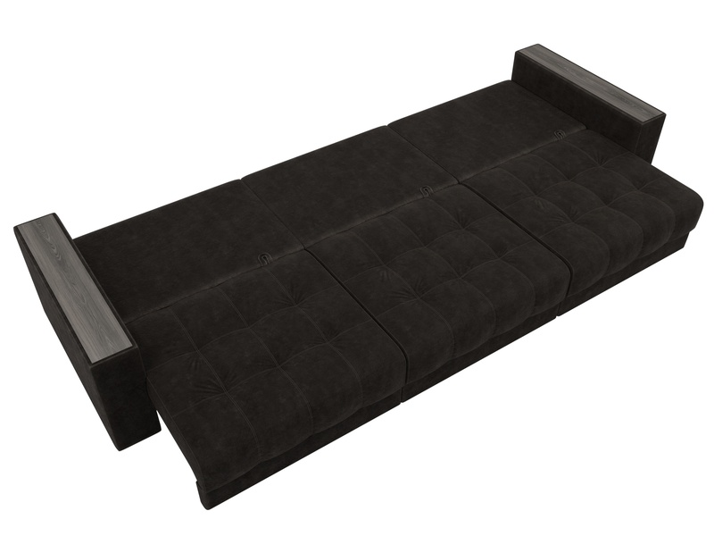 Диван прямой с декором Лига-049 НПБ Лонг, Велюр, BRUT 17 коричневый