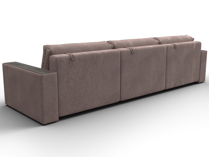 Диван прямой с декором Лига-049 НПБ Лонг, Велюр, TOWER 05 бежевый