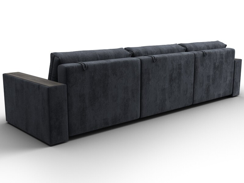 Диван прямой с декором Лига-049 НПБ Лонг, Велюр, TOWER 11 темно-серый