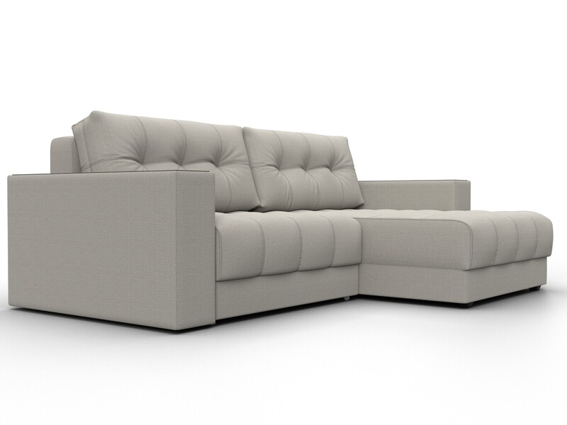 Диван угловой с декором Лига-049 НПБ, Рогожка, Амур 02 бежевый