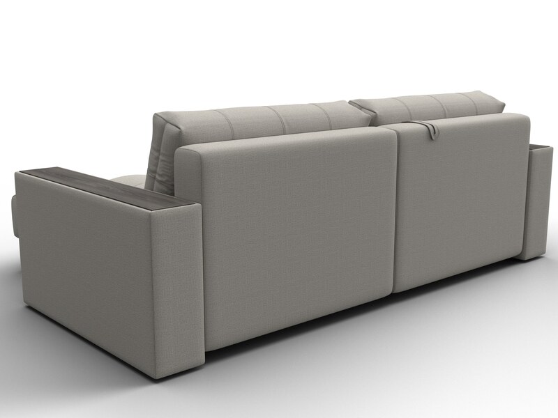 Диван угловой с декором Лига-049 НПБ, Рогожка, Амур 02 бежевый