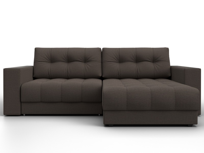 Диван угловой с декором Лига-049 НПБ, Рогожка, Амур 05 коричневый