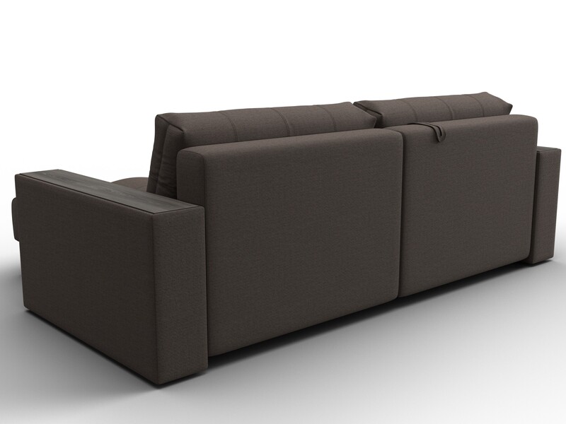 Диван угловой с декором Лига-049 НПБ, Рогожка, Амур 05 коричневый