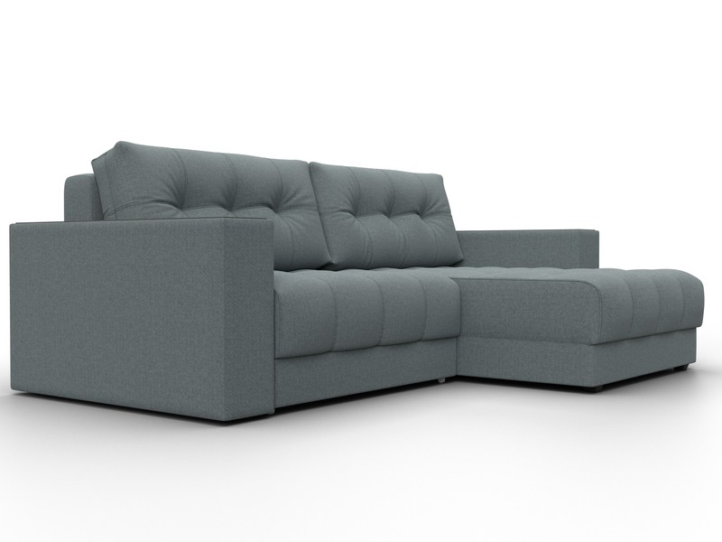 Диван угловой с декором Лига-049 НПБ, Рогожка, Амур 07 серый