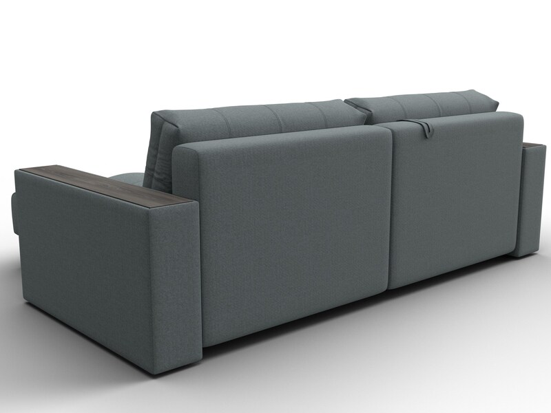 Диван угловой с декором Лига-049 НПБ, Рогожка, Амур 07 серый