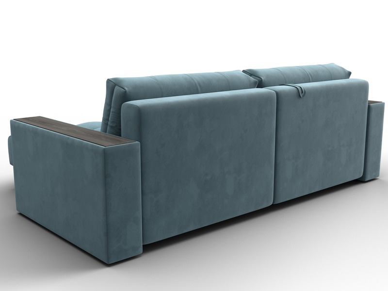 Диван угловой с декором Лига-049 НПБ, Велюр, SEVEN 113 бирюзовый