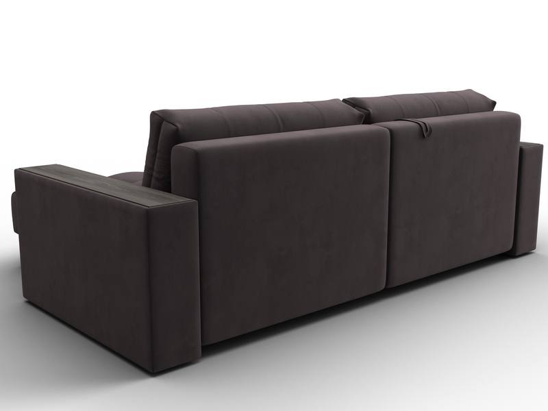 Диван угловой с декором Лига-049 НПБ, Велюр, SEVEN 727 коричневый