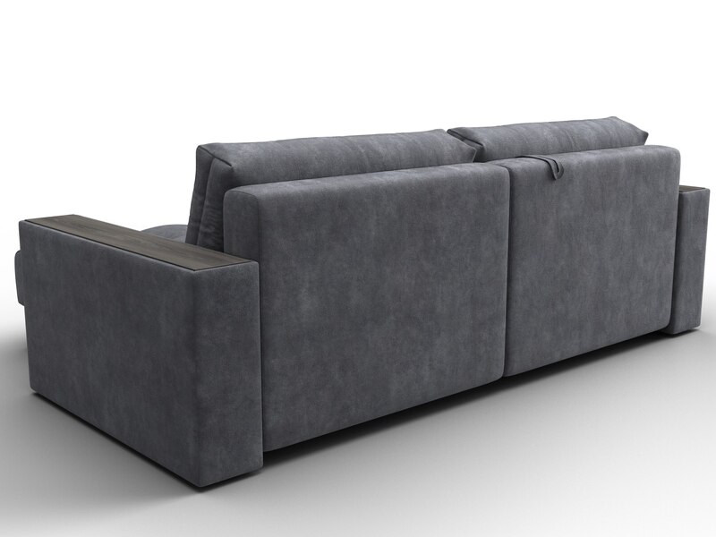 Диван угловой с декором Лига-049 НПБ, Велюр, BRUT 16 темно-серый