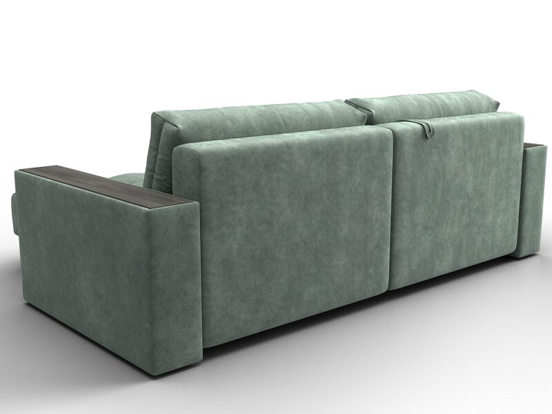 Диван угловой с декором Лига-049 НПБ, Велюр, BRUT 08 зеленый