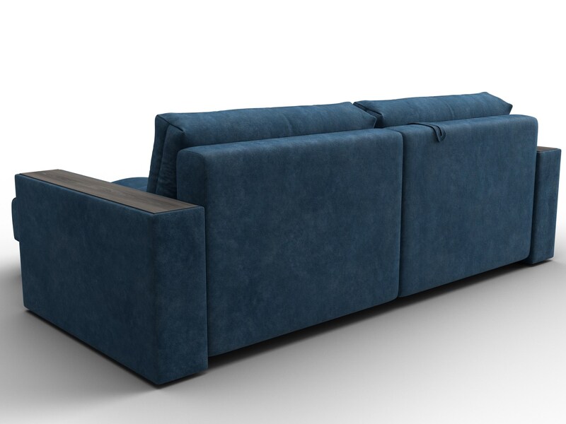 Диван угловой с декором Лига-049 НПБ, Велюр, BRUT 11 синий