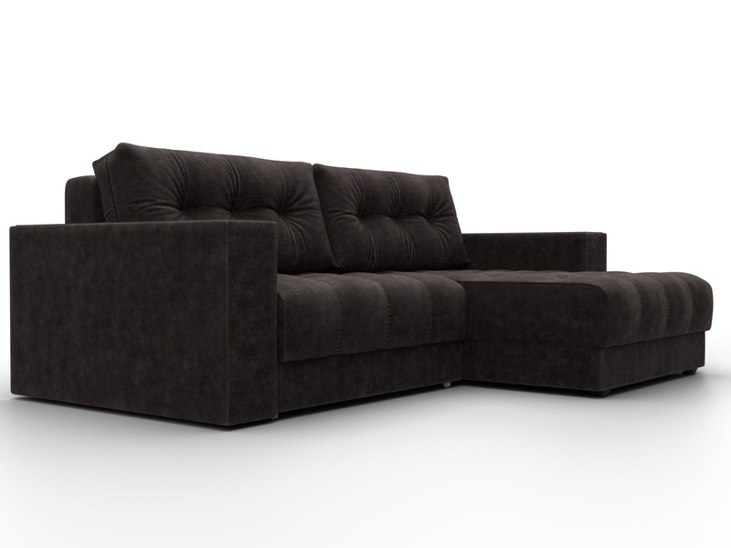 Диван угловой с декором Лига-049 НПБ, Велюр, BRUT 17 коричневый