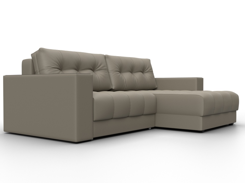 Диван угловой с декором Лига-049 НПБ, Экокожа, GRIFON 04 бежевый