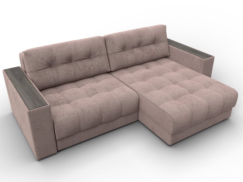 Диван угловой с декором Лига-049 НПБ, Велюр, TOWER 05 бежевый