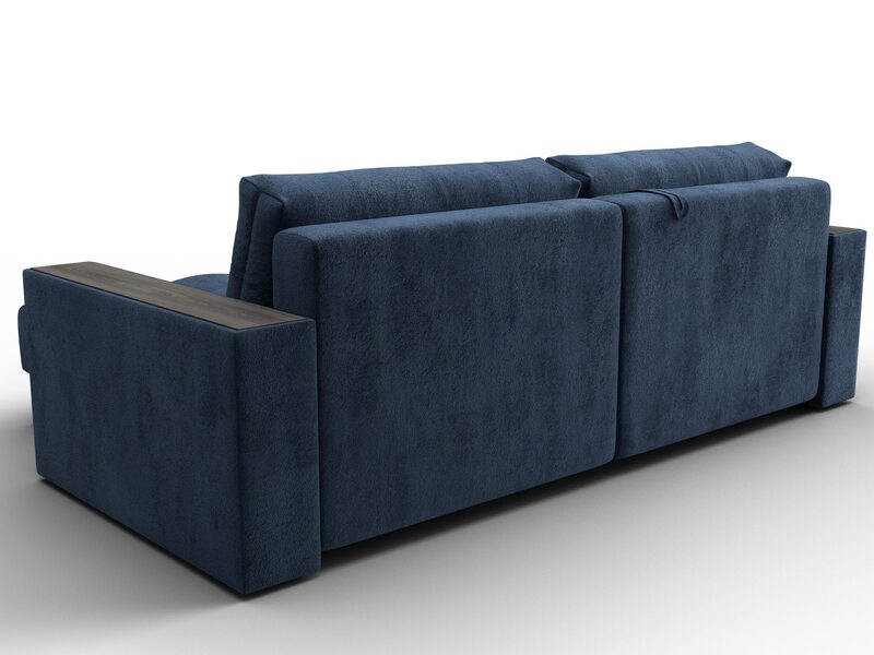 Диван угловой с декором Лига-049 НПБ, Велюр, TOWER 13 синий