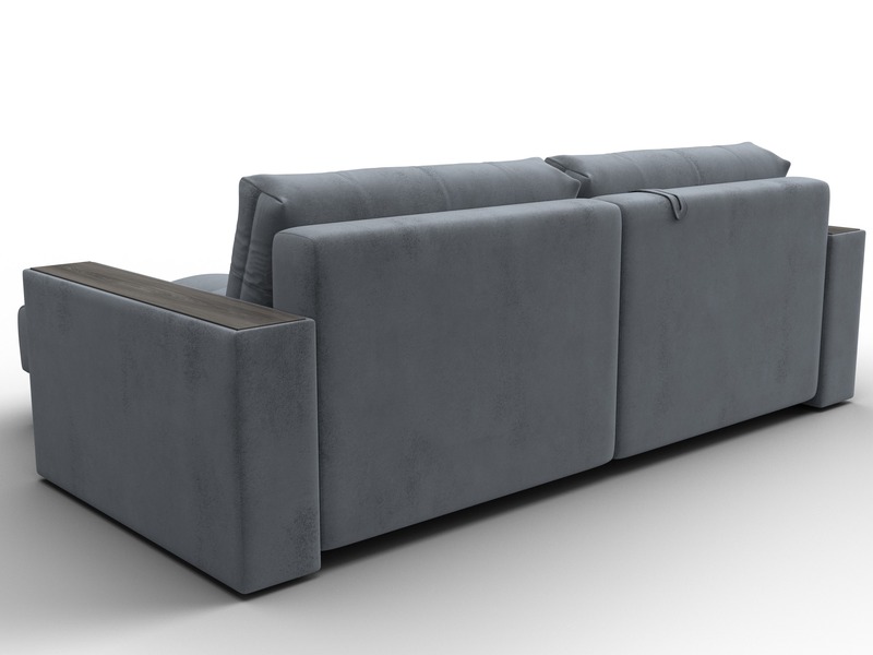 Диван угловой с декором Лига-049 НПБ, Велюр, TOWER 10 серый