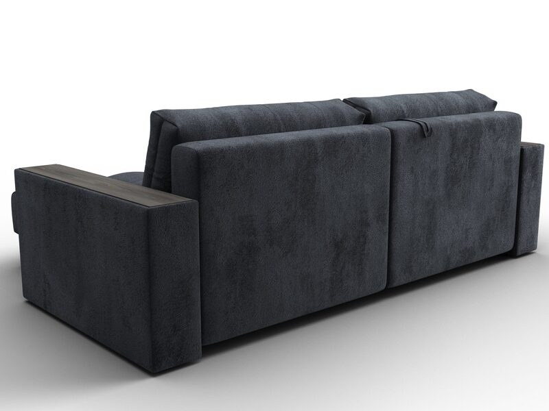 Диван угловой с декором Лига-049 НПБ, Велюр, TOWER 11 темно-серый