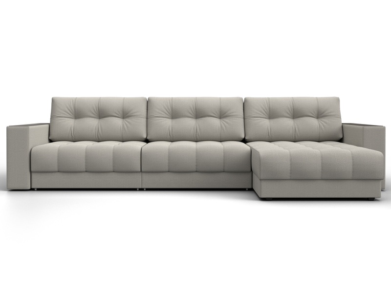 Диван угловой с декором Лига-049 НПБ Лонг, Рогожка, Амур 02 бежевый