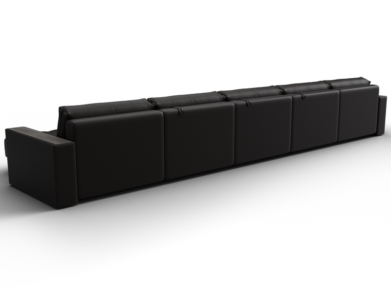 Диван П-образный с декором Лига-049 НПБ Мегалонг, Экокожа, GRIFON 12 коричневый