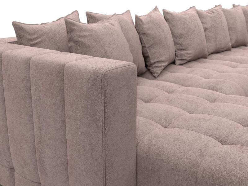 Диван П-образный Лига-052 НПБ Лонг, Велюр, TOWER 05 бежевый