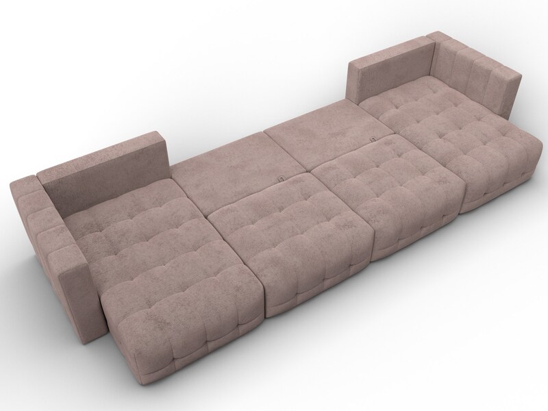 Диван П-образный Лига-052 НПБ Лонг, Велюр, TOWER 05 бежевый