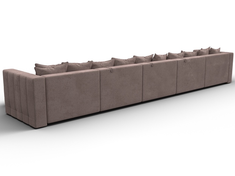 Диван П-образный Лига-052 НПБ МегаЛонг, Велюр, TOWER 05 бежевый