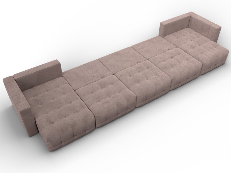 Диван П-образный Лига-052 НПБ МегаЛонг, Велюр, TOWER 05 бежевый
