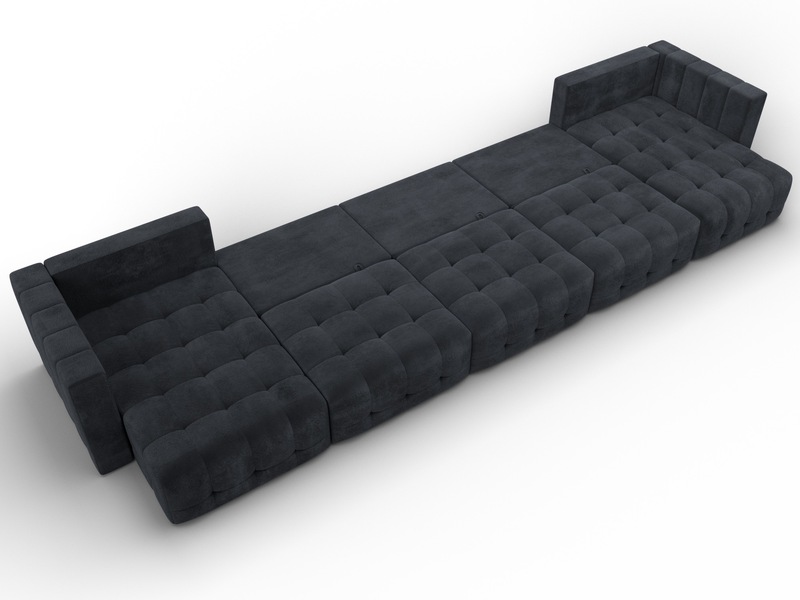 Диван П-образный Лига-052 НПБ МегаЛонг, Велюр, TOWER 11 темно-серый