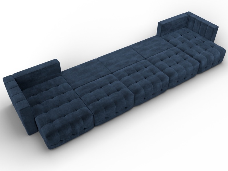 Диван П-образный Лига-052 НПБ МегаЛонг, Велюр, TOWER 13 синий