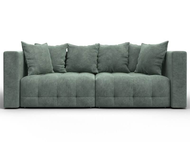 Диван прямой Лига-052 НПБ, Велюр, BRUT 08 зеленый