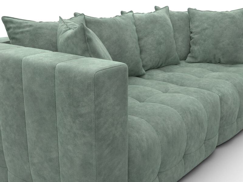 Диван прямой Лига-052 НПБ, Велюр, BRUT 08 зеленый