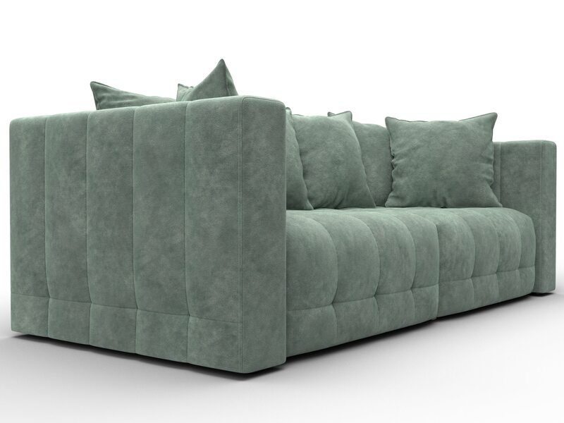 Диван прямой Лига-052 НПБ, Велюр, BRUT 08 зеленый